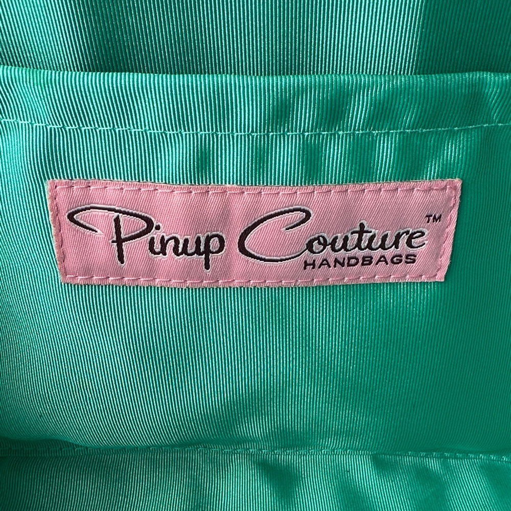 Pinup Couture Teal Woven Top-Handle Shoulder Bag - Picture 2 of 6